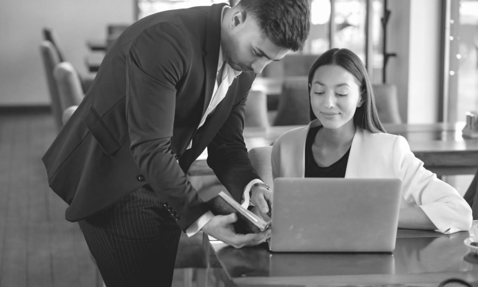 Modern workspace with natural lighting and collaborative environment
